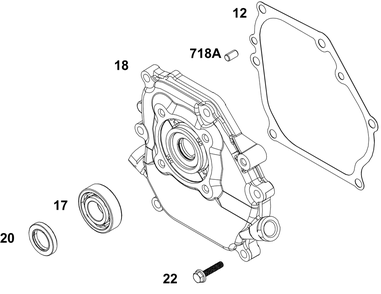 Crankcase Cover/Sump Group Diagram and Parts List for 13U132-0003-G1 100000 - 19Z999 Briggs and Stratton Engine